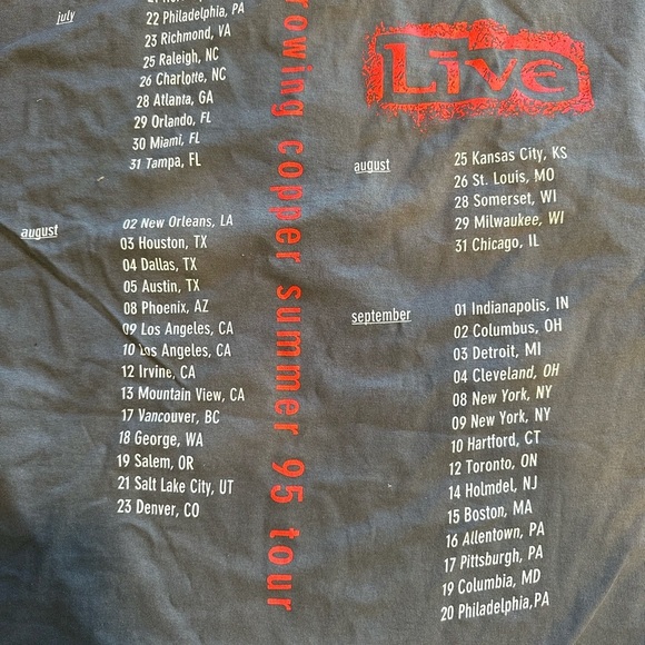 Vintage Live Throwing Copper 1994 tour t-shirt band tee Anvil tag XL - Picture 7 of 7